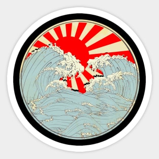 Retro Great Wave Off Kanagawa Art Gift Idea Japanese Lover Sticker